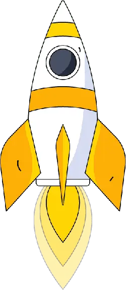 Cartoon Rocket - flying vehicle - Transparent Layer PNG