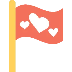 Heart Flag - red - Free PNG