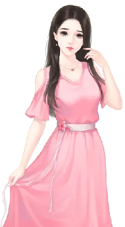 Pink Dress Girl - illustration - Trending PNG