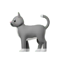 Cartoon Cat - gray - cartoon - Transparent Background PNG