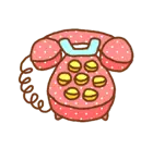 Vintage Telephone - pink - High Resolution PNG