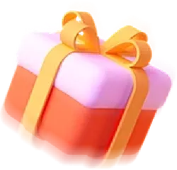 Gift Box - pink - orange - PNG