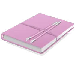 Pink Notebook and Pen - office - Transparent Layer PNG