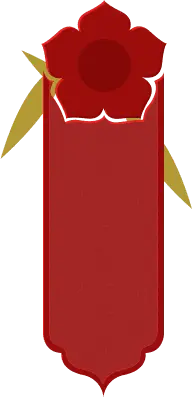 Red Flower Badge - decoration - Transparent Background PNG