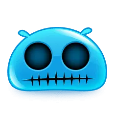 Blue Glowing Skull Emoji - skull - No Background PNG