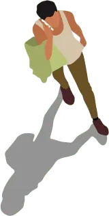 Person with Shopping Bag - illustration - PNG Images