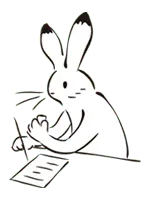 Rabbit Writing - learning - No Watermark PNG