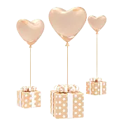 Heart Balloon Gift Box - High Download Count PNG