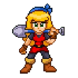 Female Warrior - pixel art - No Background PNG