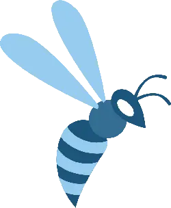 Bee - striped - blue - High Resolution PNG