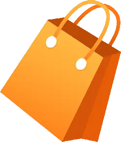 Shopping Bag - orange - handbag - PNG Images