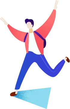 Jumping Person - blue - No Background PNG