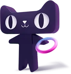 Purple Cartoon Cat - Transparent Layer PNG