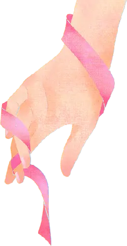 Pink Ribbon Wrapped Hand - pink - Transparent Layer PNG