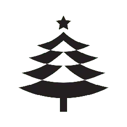 Christmas Tree - star - black - Free PNG