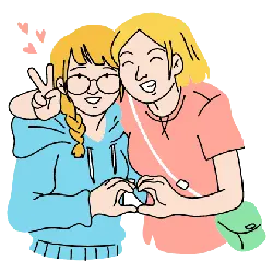 Two Girls - happiness - Free Download PNG