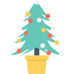 Potted Christmas Tree - plant - No Watermark PNG