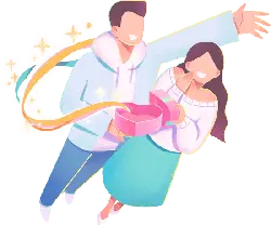 Couple Giving Gifts - happiness - Free PNG