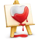 Heart easel - painting - Transparent Layer PNG