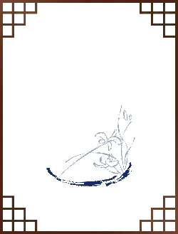 Orchid - line drawing - blue - Lossless PNG