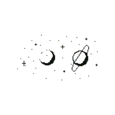 Moon and Saturn - night sky - No Background PNG