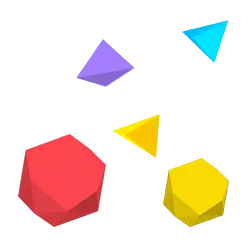Colorful Polyhedra Combination - three-dimensional abstract art - PNG