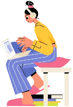 Person with headphones using a computer - headphones - Free PNG
