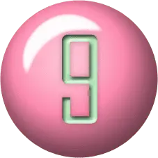 Pink Number Nine - shiny - No Background PNG