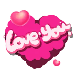 Love You Heart - pink - Free PNG