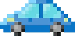 Pixel Car - blue - No Background PNG