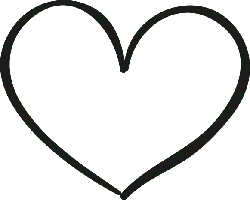 Heart Shape Pattern - black - line - PNG