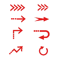 Arrow Icon Set - red - High Resolution PNG