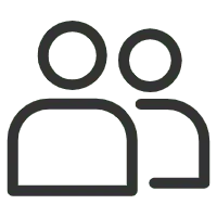 Two Person Icon - line - No Background PNG
