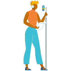 Woman in Striped Top - illustration - Lossless PNG
