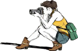 Girl Taking Photos - backpack - High Resolution PNG