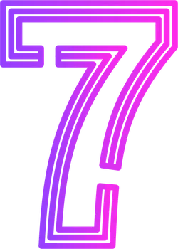 Number 7 - gradient - lines - Lossless PNG
