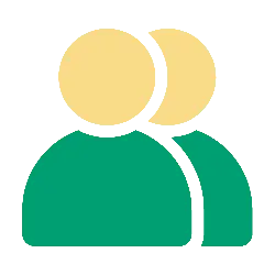 Two Person Icons - yellow - PNG