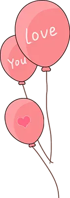 Pink Balloons - heart shape - High Resolution PNG
