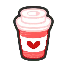 Heart Coffee Cup - pink - High Resolution PNG