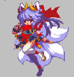 Purple-haired Warrior - pixel art - warrior - Lossless PNG