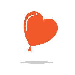 Heart Balloon - heart shape - lines - No Background PNG