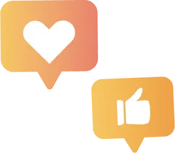Like and Love Icons - interaction - Transparent Background PNG