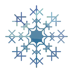Snowflake - ice crystal - symmetrical - Transparent Background PNG