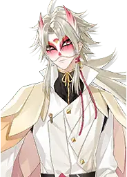 White Fox Demon - red eyes - No Background PNG