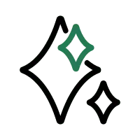 Green Quadrilateral Star - symbol - High Resolution PNG