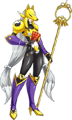 Nine-Tails Fox King - staff - Free PNG