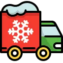 Snowy Truck - red - High Resolution PNG