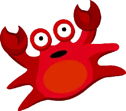 Red Crab - red - eyes - High Resolution PNG