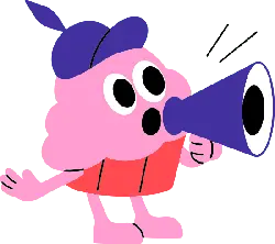 Pink Ice Cream Character - ice cream - No Background PNG