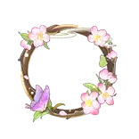 Floral Wreath - art - pink - Free Download PNG